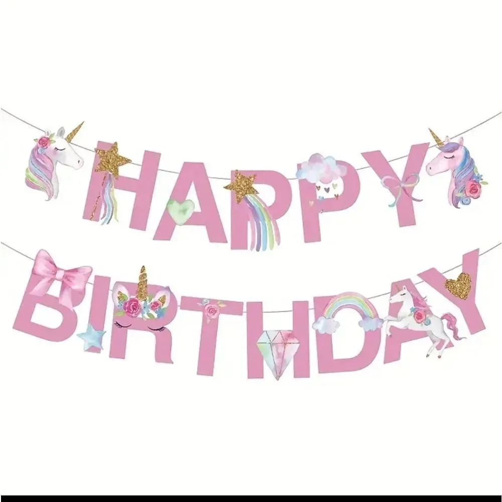Unicorn Birthday Party Supplies & Decorations Set